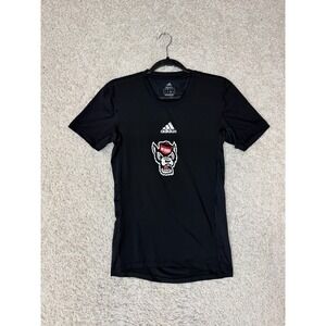 NC State Wolfpack Athletic Shirt Mens Small Techfit Black Adidas College NCAA